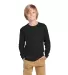 Delta Apparel 61070  Youth Long Sleeve 5.2 oz. Tee in Black front view