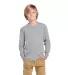 Delta Apparel 61070  Youth Long Sleeve 5.2 oz. Tee in Athletic heather front view