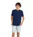 Delta Apparel 65900 Youth Short Sleeve 5.5 oz. Tee in True navy front view