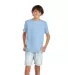 Delta Apparel 65900 Youth Short Sleeve 5.5 oz. Tee in Sky blue front view