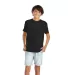 Delta Apparel 65900 Youth Short Sleeve 5.5 oz. Tee in Black front view