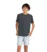 Delta Apparel 65900 Youth Short Sleeve 5.5 oz. Tee in Charcoal front view