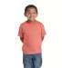 65300 Delta Apparel Juvenile Short Sleeve 5.5 oz.  in Coral heather front view