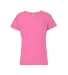 Delta Apparel 1300 Girls Semi-Sheer Cap Sleeve 3.3 in Hot pink front view