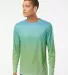 Paragon 225 Barbados Performance Pin Dot Long Slee in Aqua blue/ light lime front view