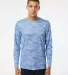 Paragon 217 Pompano Performance Camo Long Sleeve T in Blue mist front view