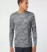 Paragon 217 Pompano Performance Camo Long Sleeve T in Medium grey front view