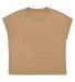 LA T 3502 Ladies' Relaxed Vintage Wash T-Shirt in Wsh coyote brwn front view