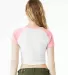 Bella + Canvas 1201 Ladies' Micro Ribbed Raglan Ba in White/ pink back view