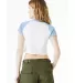 Bella + Canvas 1201 Ladies' Micro Ribbed Raglan Ba in White/ baby blue