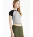 Bella + Canvas 1201 Ladies' Micro Ribbed Raglan Ba in Ath hthr/ black