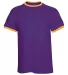 Champion Clothing T136 Ringer T-Shirt in Purple/ gold front view