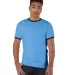 Champion Clothing T136 Ringer T-Shirt in Light blue/ navy front view