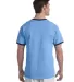 Champion Clothing T136 Ringer T-Shirt in Light blue/ navy back view