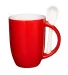 Promo Goods  CM124 12oz Dapper Ceramic Mug With Sp in Red front view