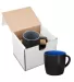 Promo Goods  GCM103 12oz Riviera Ceramic Mug In Ma in Black/ blue front view