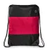 Promo Goods  LT-3366 Microfiber String Backpack in Black/ red front view
