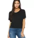 Bella+Canvas 8881 Womens Crop Flowy Boxy Tee in Black front view