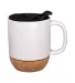 Promo Goods  CM210 14oz Ceramic Mug With Cork Base in White front view