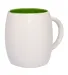 Promo Goods  CM112 14oz Morning Show Barrel Mug in Wht/ lime green front view