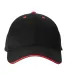 Promo Goods  AP101 Structured Sandwich Cap in Black/ red front view