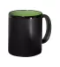 Promo Goods  CM110 11oz Color Karma Ceramic Mug in Black/ lime grn front view