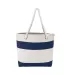 Promo Goods  BG420 Cotton Resort Tote With Rope Ha in Navy blue front view