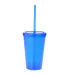 Promo Goods  MG206 16oz Double-Wall Tumbler in Translucent blue front view