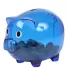 Promo Goods  B120 Piggy Bank in Translucent blue front view