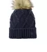 New Era NE911    Faux Fur Pom Beanie in Deepnavy front view