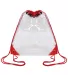 Liberty Bags OAD5007 Clear Drawstring Pack in Red front view