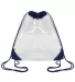 Liberty Bags OAD5007 Clear Drawstring Pack in Navy front view