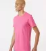 Tultex 602 Combed Cotton T-Shirt in Charity pink side view