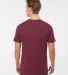 Tultex 602 Combed Cotton T-Shirt in Maroon back view