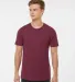 Tultex 602 Combed Cotton T-Shirt in Maroon front view