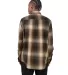Shaka Wear SHHFS Men's Plaid Flannel Overshirt in Brown/ black back view