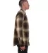 Shaka Wear SHHFS Men's Plaid Flannel Overshirt in Brown/ black side view
