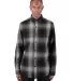 Shaka Wear SHHFS Men's Plaid Flannel Overshirt in Shadow/ black front view