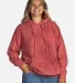 Dyenomite 854MW Premium Fleece Mineral Wash Hooded in Crimson front view