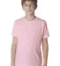 Next Level 3310 Boy's S/S Crew  in Light pink front view