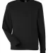 J America 8721 BTB Fleece Crewneck Sweatshirt in Black front view