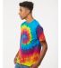 H1000 Tie-Dyes Adult Tie-Dyed Cotton Tee in Reactive rainbow side view