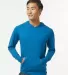 Kastlfel 4022 RecycledSoft™ Hooded Long Sleeve T in Breaker blue front view