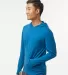 Kastlfel 4022 RecycledSoft™ Hooded Long Sleeve T in Breaker blue side view
