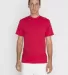 Los Angeles Apparel FF01 S/S Cotton-Poly Crew 3.8  in Heather red front view