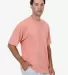 Los Angeles Apparel 1801GD S/S Grmnt Dye Crew Neck in Coral front view