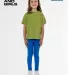 Los Angeles Apparel 18101GD Youth S/S Grmnt Dye Te in Celery green front view
