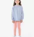 Los Angeles Apparel 18107GD Kids 6.5oz L/S Grmnt D in Clear blue front view