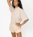 Los Angeles Apparel 1825GD 18/1 S/S Oversized Mock in Oatmeal front view