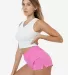 Los Angeles Apparel 18330 18/1 Jersey PE Short in Bubble gum front view